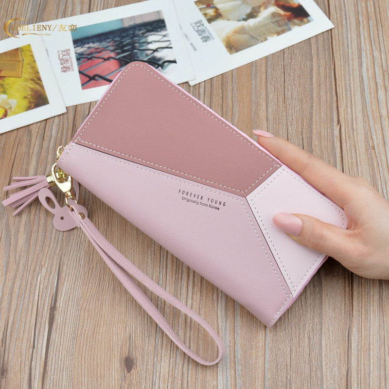 Ladies Block Color Clutch Purse