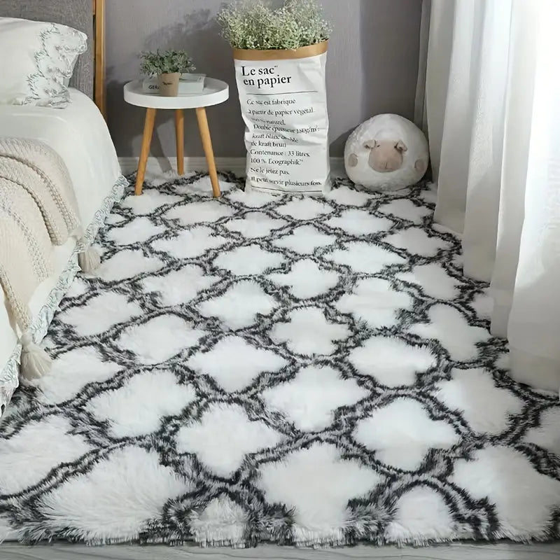 Soft Tie Dye Plush Area Rug for Bedroom & Living Room