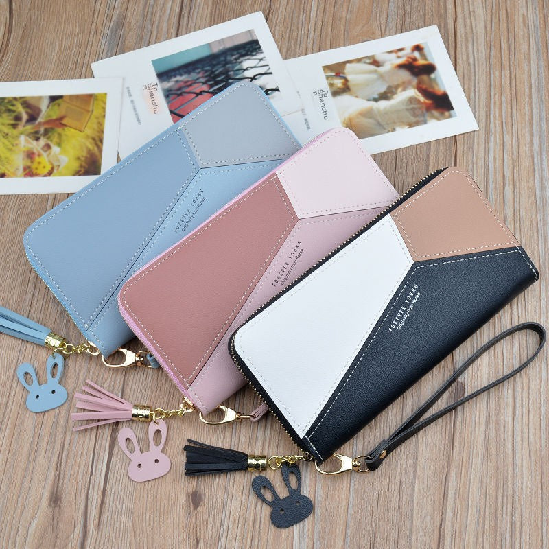 Ladies Block Color Clutch Purse