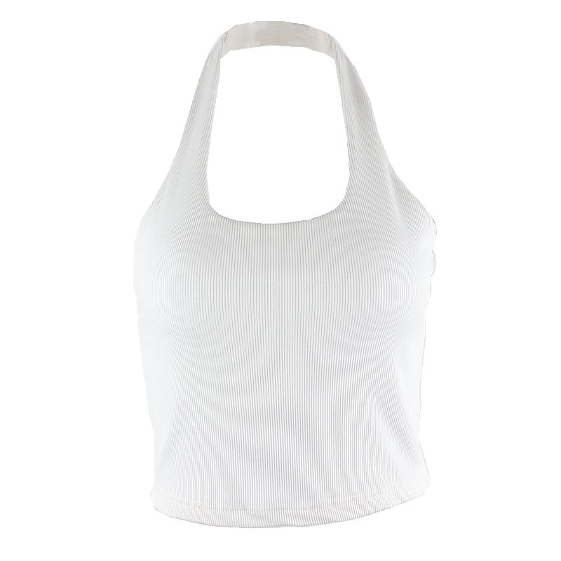 Halter-Neck Cropped Tank Top